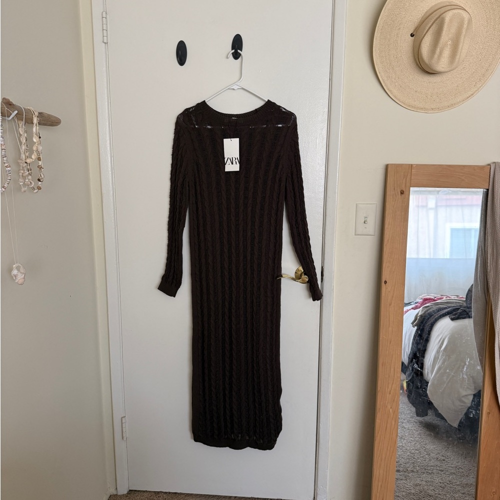 Zara Brown Knit Dress
